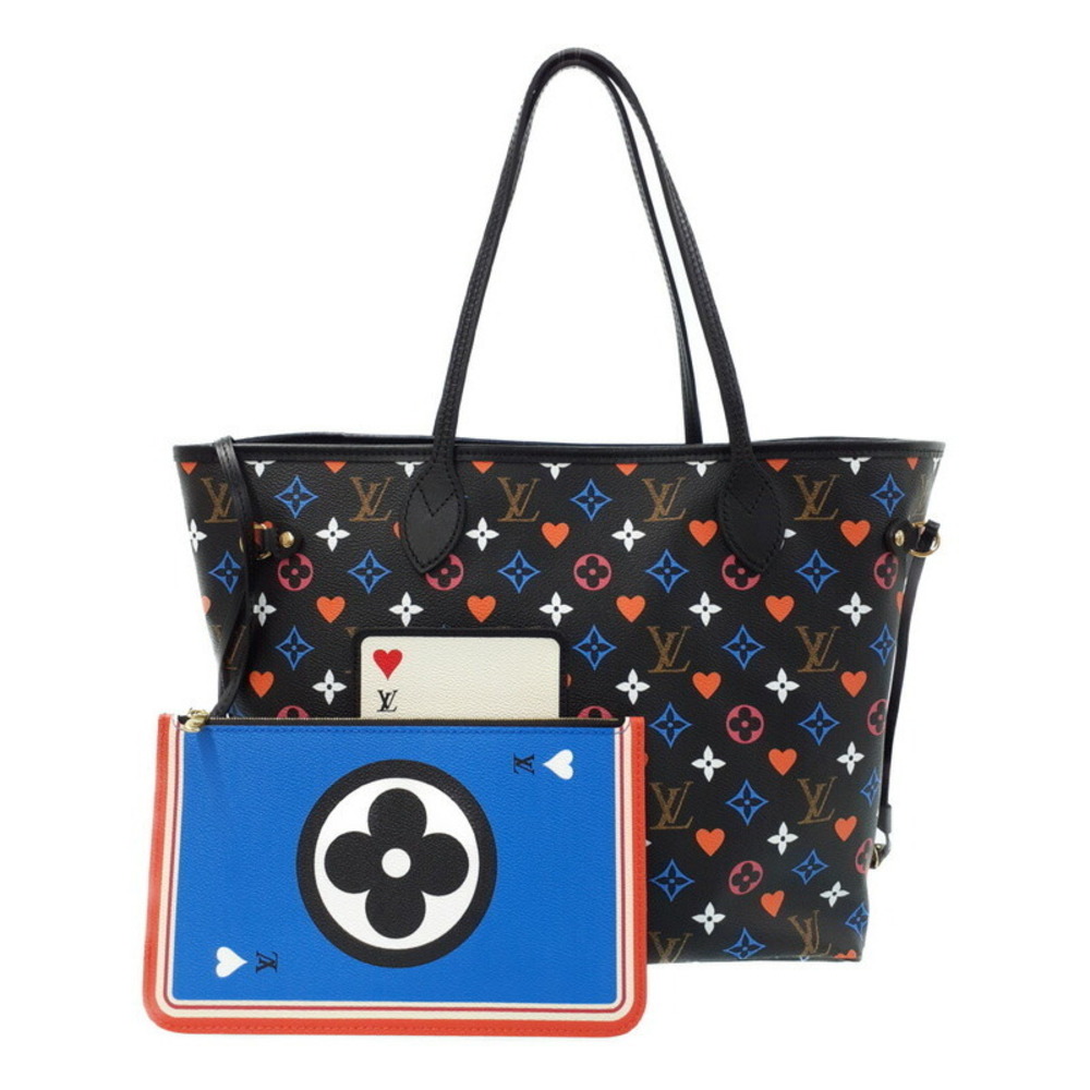 Louis Vuitton Monogram Neverfull Game On Tote Bag Black